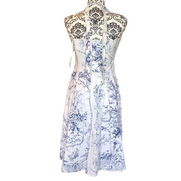 City Triangle Vintage Halter Printed Midi Backless Dress - Picture 9 of 16